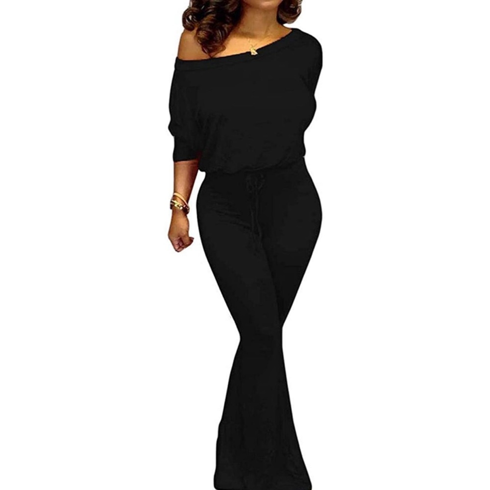 Black One Shoulder Romper
